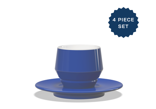 CLUBHOUSE MANIKO BLUE CAPPUCCINO (210ml) CUP+SAUCER BULK BOX (4 PCS)
