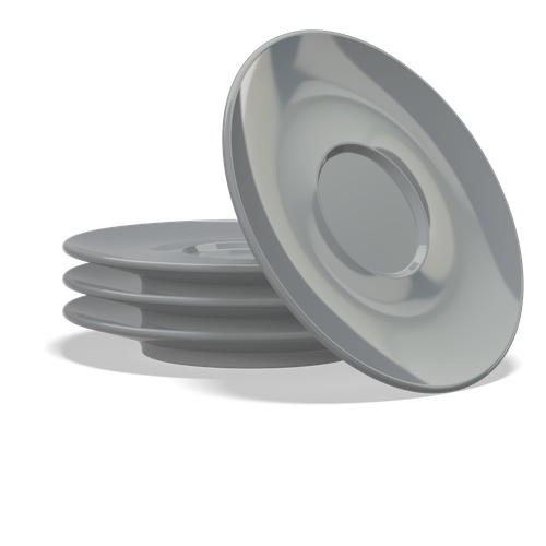CLUBHOUSE MANIKO NICKEL CAPPUCCINO / LATTE SAUCER ONLY (4 PCS)