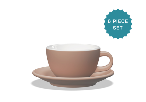 CLUBHOUSE TULIPANO SAND CAPPUCCINO (210ml) CUP+SAUCER BULK BOX (6 PCS)