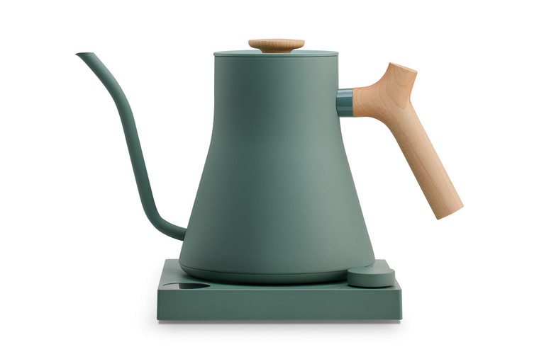 FELLOW STAGG EKG PRO ELECTRIC POURING KETTLE - 0.9 LITRES | SMOKE GREEN WITH MAPLE HANDLE (UK PLUG)