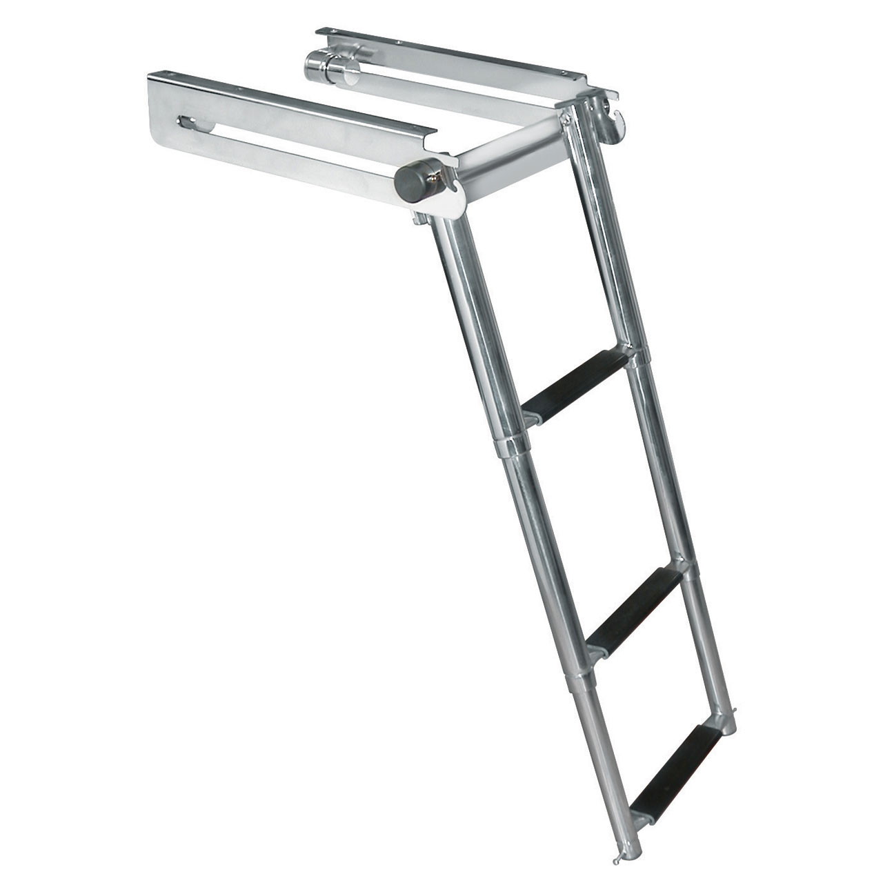 3-Step Locking Side-Mount Telescoping Ladder, Stainless Steel, JIF