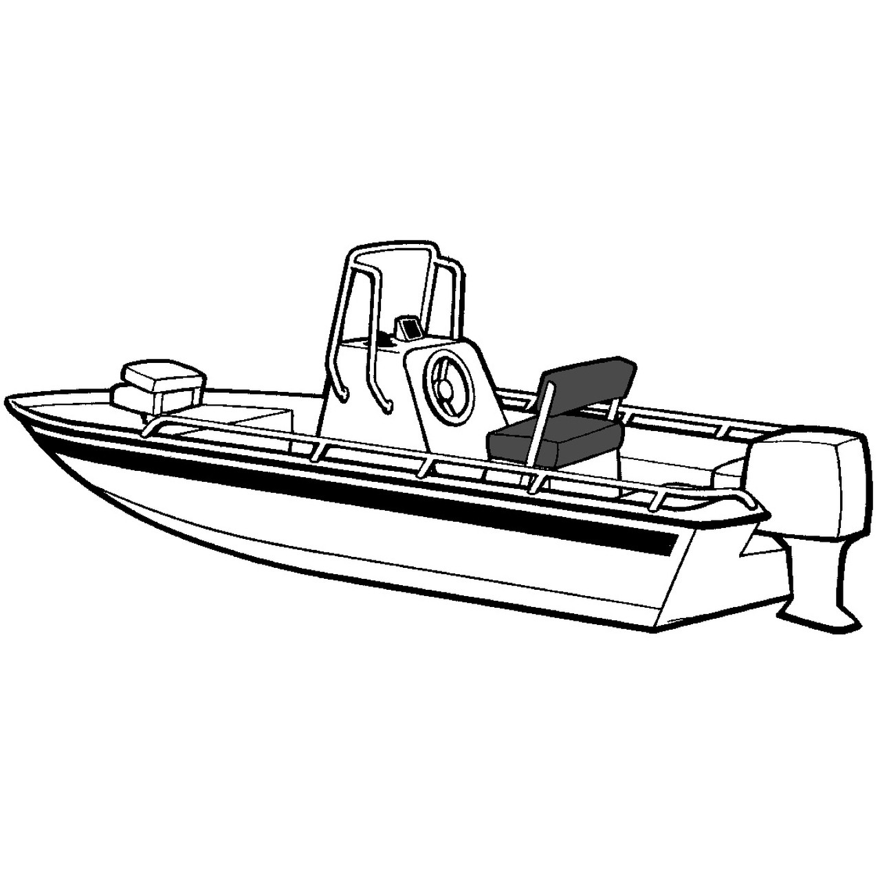 V-hull Shallow Draft Fishing Boat Cover, 19'9-20'8 x 85 Narrow