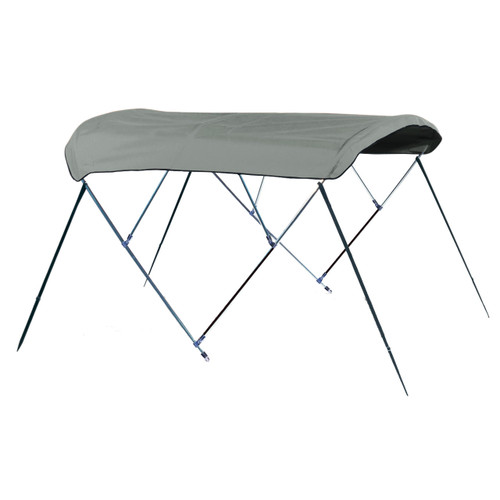 Carver 4-bow bimini top with haze gray Double Duck fabric