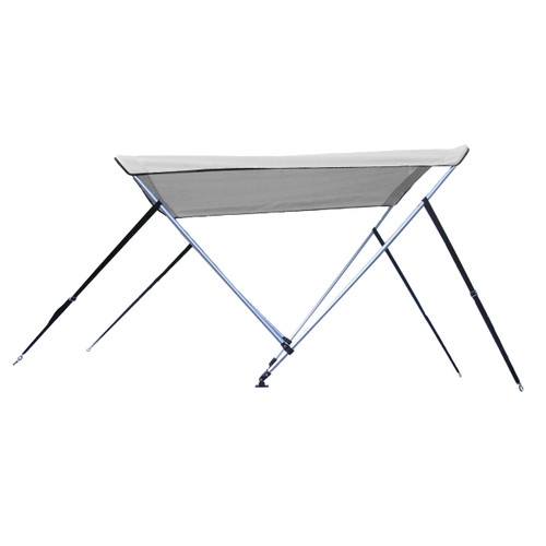 Carver 2-bow bimini top with white vinyl fabric