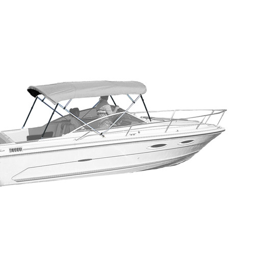 Westland 4-bow bimini top in arctic silver Sharkskin Plus fabric