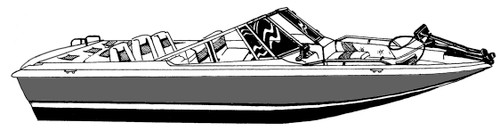 Cover fits Fish 'N Ski Boats (Fishing V-Hulls W/Bow Troll Motor)