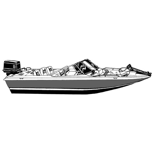 Cover fits Fish 'N Ski Boats (Fishing V-Hulls W/Bow Troll Motor)