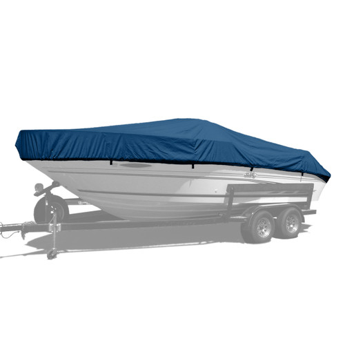 Westland custom boat cover with royal blue tweed Sunbrella fabric Westland custom boat cover with royal blue tweed Sunbrella fabric