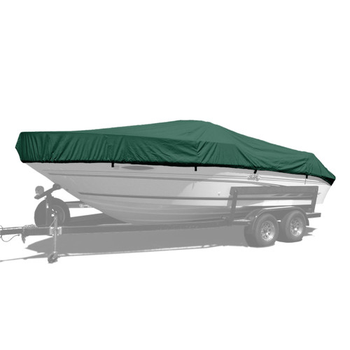 Westland custom boat cover with forest green Sunbrella fabric