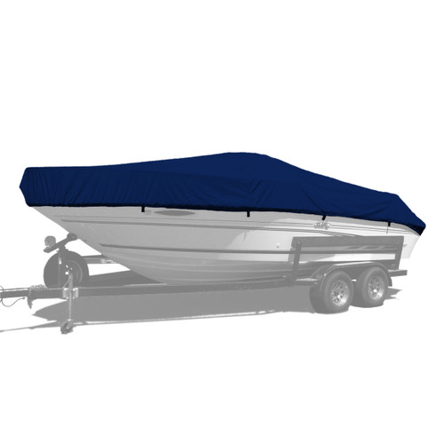 Westland custom boat cover with captains navy Sunbrella fabric