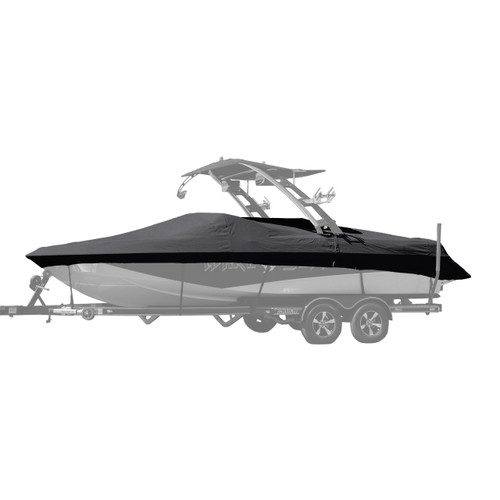 Westland custom boat cover with jet black Sunbrella fabric