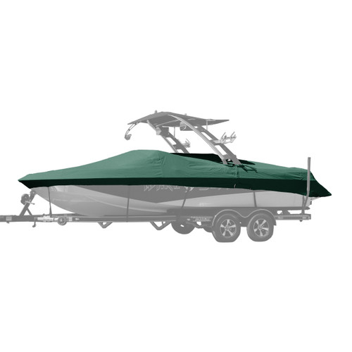 Westland custom boat cover with forest green Sunbrella fabric Westland custom boat cover with forest green Sunbrella fabric