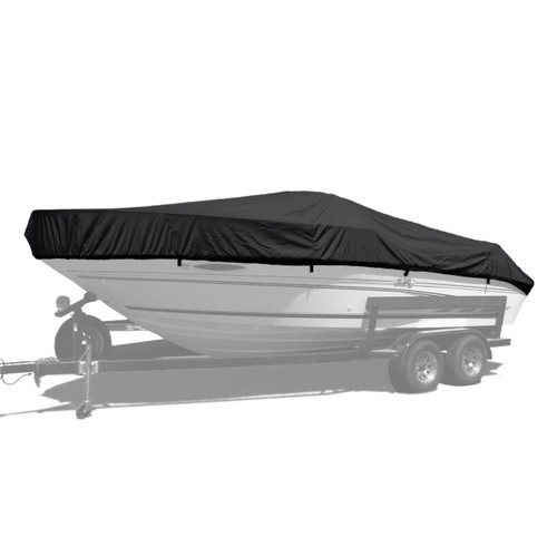 Westland custom boat cover with jet black Sunbrella fabric