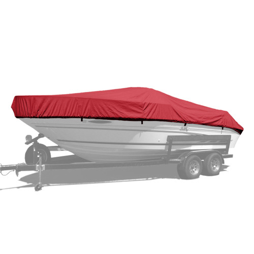 Westland custom boat cover with logo red Sunbrella fabric Westland custom boat cover with logo red Sunbrella fabric