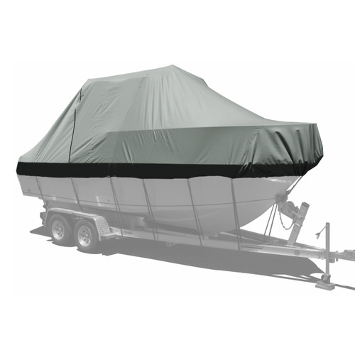Carver custom boat cover with haze gray double duck canvas Carver custom boat cover with haze gray double duck canvas