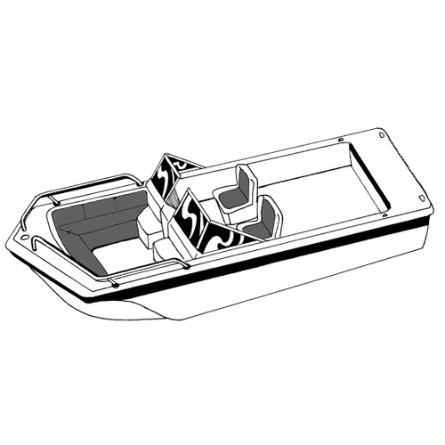 Cover Fits Tri-hull Runabout Boat with Windshield and Hand or Bow Rails