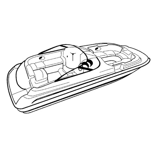 Cover Fits Deck Boat with Walk-Thru Windshield or Side Console