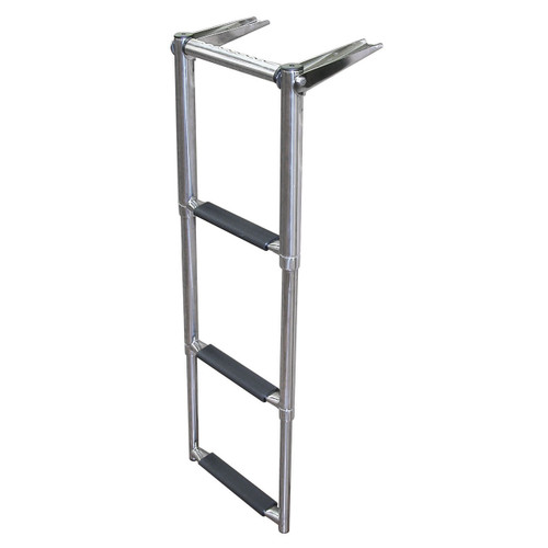 Mojiate 3-Step Boat Swim Ladder – Stainless Steel, Polyethylene Platform, Inboard/Outboard