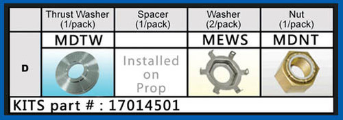 Solas hardware kit perfect for your Mercury D Series 40-140 HP Boat Motor.