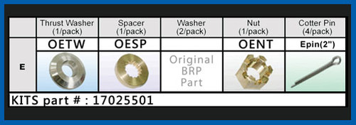 Solas hardware kit perfect for your BRP/Johnson/Evinrude E Series 90-300 HP Boat Motor.