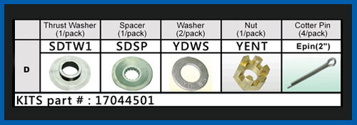 Solas hardware kit perfect for your Suzuki D Series DF90, 115 HP Boat Motor.