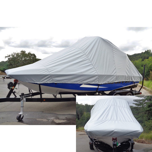 Carver over-the-tower cover for tournament ski boats with wide or pickle fork bow & swim platform