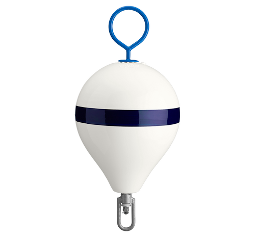 Mooring Ball for Sale, White Buoy with Blue Band