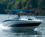 Carver 5' long 30" high 3-bow bimini top in use