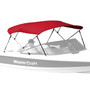 Westland 3-bow bimini top in red Sharkskin Plus fabric