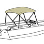 Westland 2-bow bimini top in linen Sharkskin Plus fabric