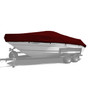 Westland custom boat cover with burgundy Sharkskin Plus fabric