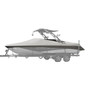 Westland custom boat cover with cadet gray Sunbrella fabric