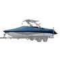 Westland custom boat cover with royal blue tweed Sunbrella fabric
