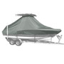 Carver custom boat cover with haze gray double duck canvas