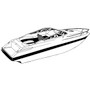 Cover Fits V-hull Low Profile Cuddy Cabin Boat with Windshield and Bow Rails