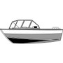 Cover Fits Aluminum/Northwest Style Fishing Boat with High Windshield Mounted Forward - Extra Wide Series