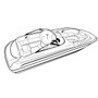 Cover Fits Deck Boat with Walk-Thru Windshield or Side Console