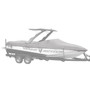 Carver custom boat cover with white Poly-Guard fabric