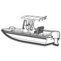 Cover Fits V-hull Center Console Shallow Draft Fishing Boat with T-Top