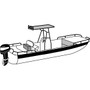 Cover Fits Center Console Rounded-Bow Bay Style Fishing Boat with Shallow Draft Hull with T-Top