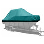 Carver specialty boat cover with teal Sun-DURA fabric