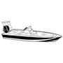 Cover Fits V-hull Center Console Shallow Draft Fishing Boat with Poling Platform - Narrow Series