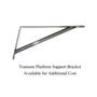 A transom platform support bracket that is available in two sizes (14 and 17 inches) for an additional cost