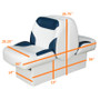 Wise Capri & Classic premier back-to-back seat in Cuddy Bright White/Cuddy Round Midnite with dimensions