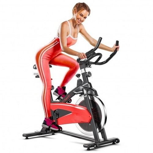 Magnetic Exercise Bike Fitness Cycling Bike with 35Lbs Flywheel for Home and Gym-Black & Red - Colo