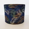 Leaves Lampshade in a Navy Blue Colourway, Cotton