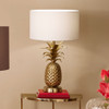 Gold Pineapple Table Lamp with White Lamp shade