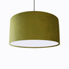 Olive Green Lampshade in Velvet with White Lining