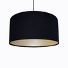 Black  Lampshade in Cotton with Champagne Lining