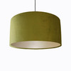 Olive Green Lampshade in Velvet with Champagne Lining